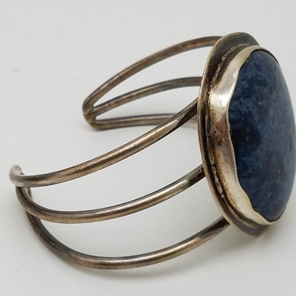 STERLING CUFF BRACELET- Signed JLK, small wrist - Picture 3 of 6